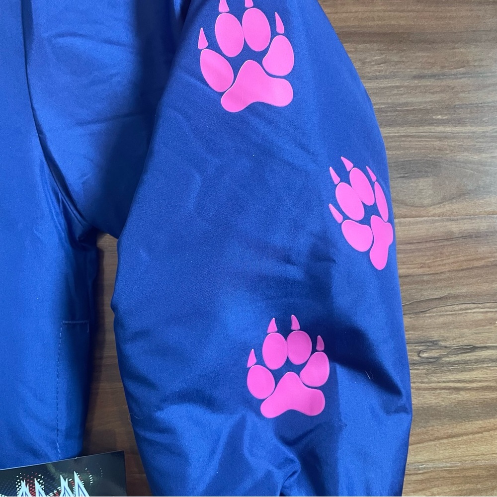Def Leppard Blue and Pink Puffer Jacket with Ribbed Accents - Picture 2 of 10